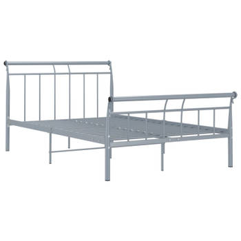 vidaXL Bedframe metaal grijs 120x200 cm