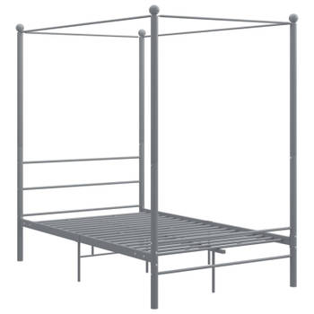 vidaXL Hemelbedframe metaal grijs 140x200 cm