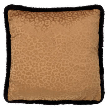 Dutch Decor - CHEETA - Kussenhoes met dierenprint 45x45 cm Tobacco Brown - bruin