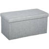 Atmosphera Poef/hocker/voetenbankje - opbergbox - lichtgrijs - PO/MDF - 76 x 38 x 38 cm - Poefs