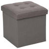 Atmosphera Poef/hocker/voetenbankje - opbergbox - donkergrijs - PU/MDF - 38 x 38 cm - Poefs