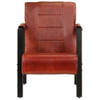 The Living Store Fauteuil Vintage - echt geitenleer - 60x80x87 cm - donkerbruin