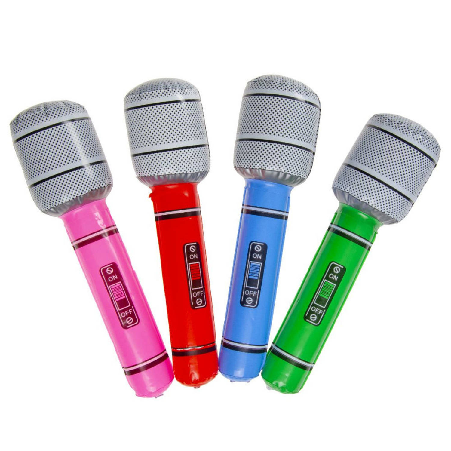Decopatent® Uitdeelcadeaus 12 Stuks Mix Kleuren Opblaasbare Microfoon