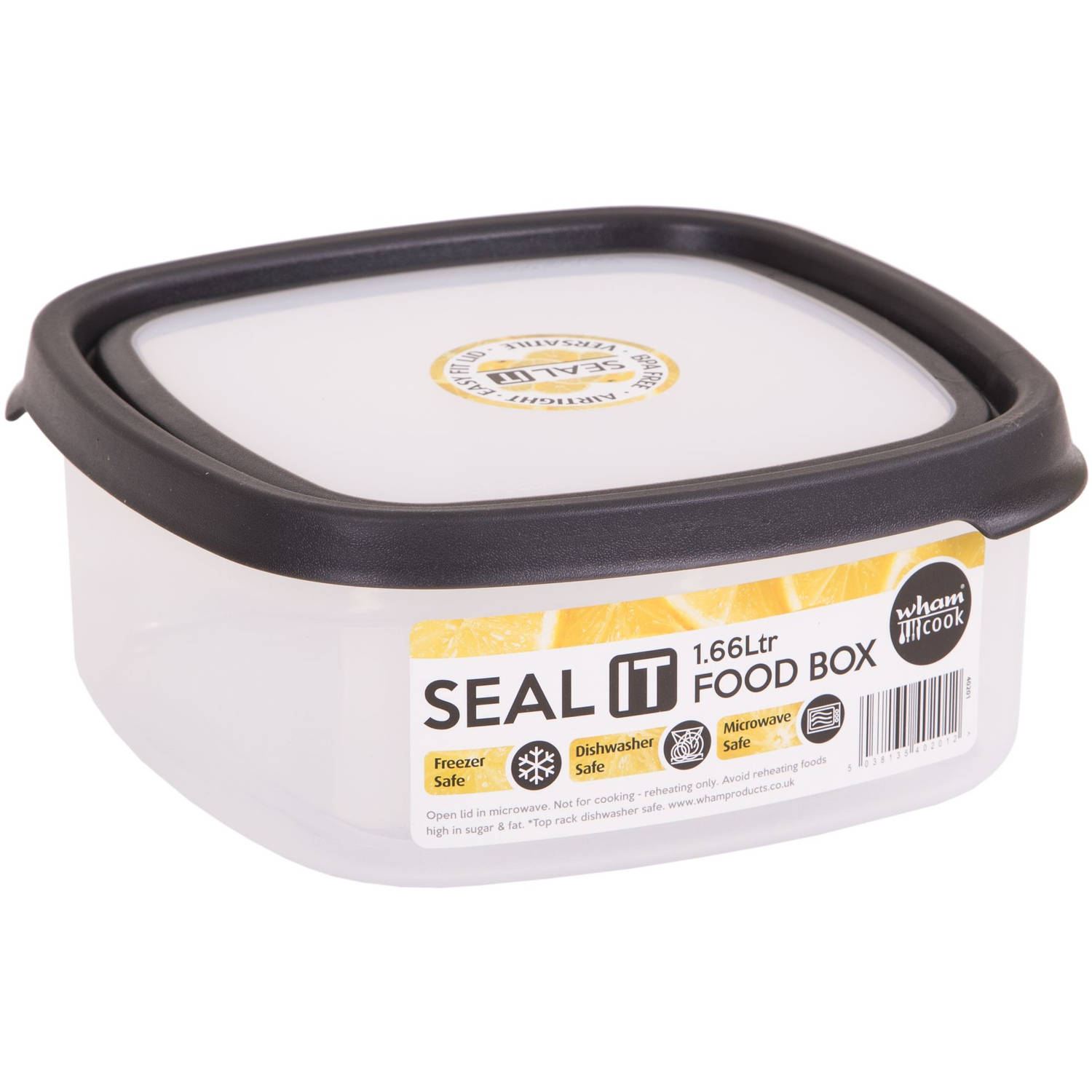 Wham - Opbergbox Seal It 1,6 liter - Polypropyleen - Zwart