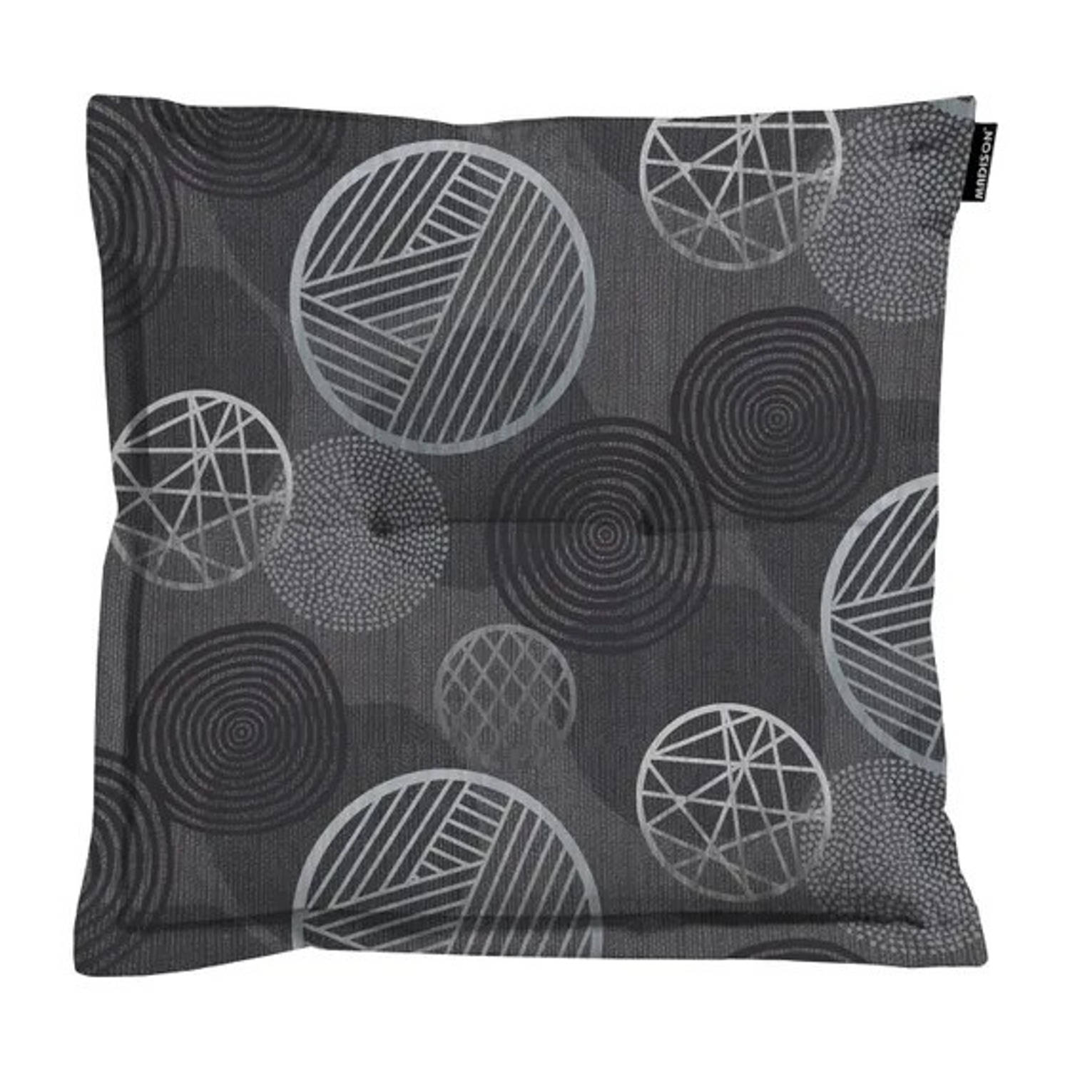 Madison - Zitkussen - Universeel - 50x50 cm - Circle Grey - Hocker -  Grijs