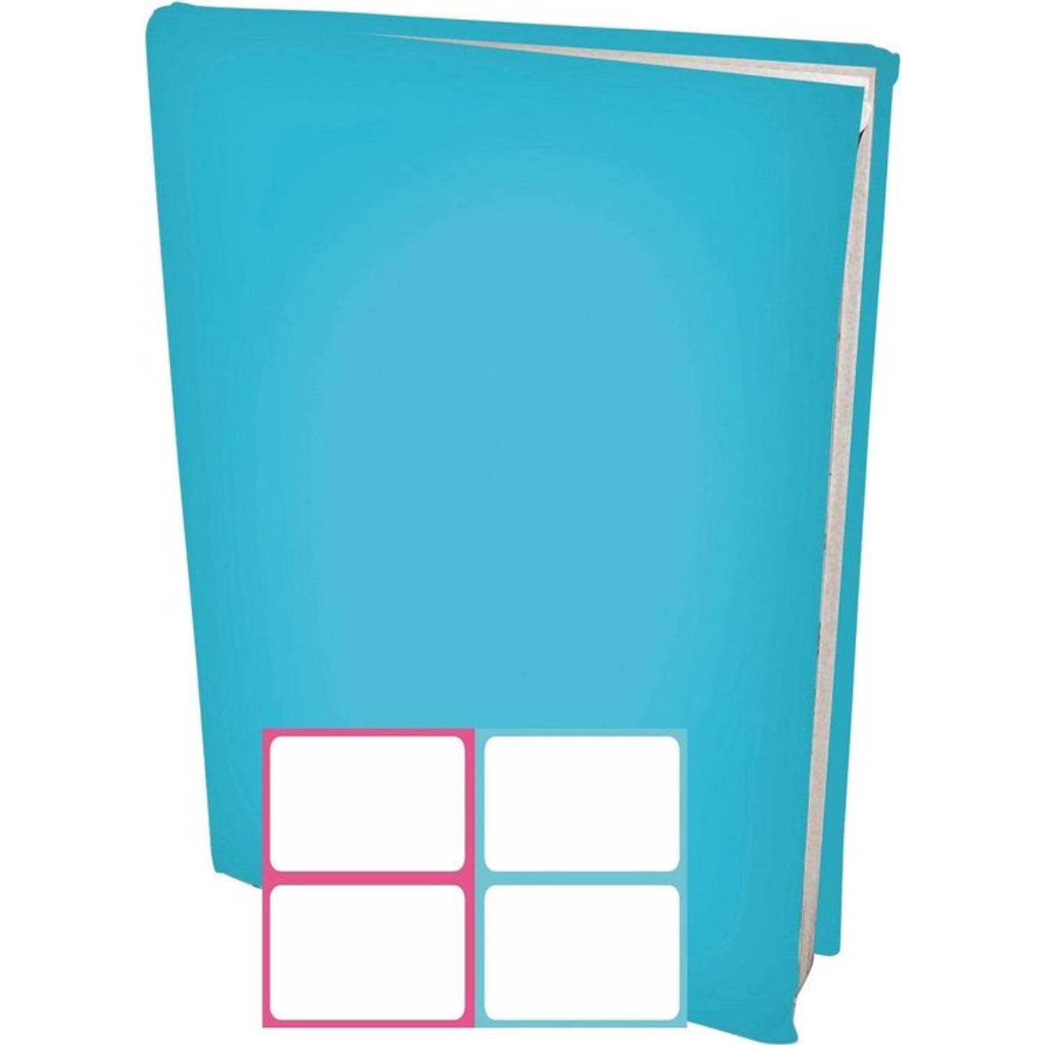 Rekbare Boekenkaften A4 Aqua Blauw 6 Stuks Inclusief Kleur Textiel Labels