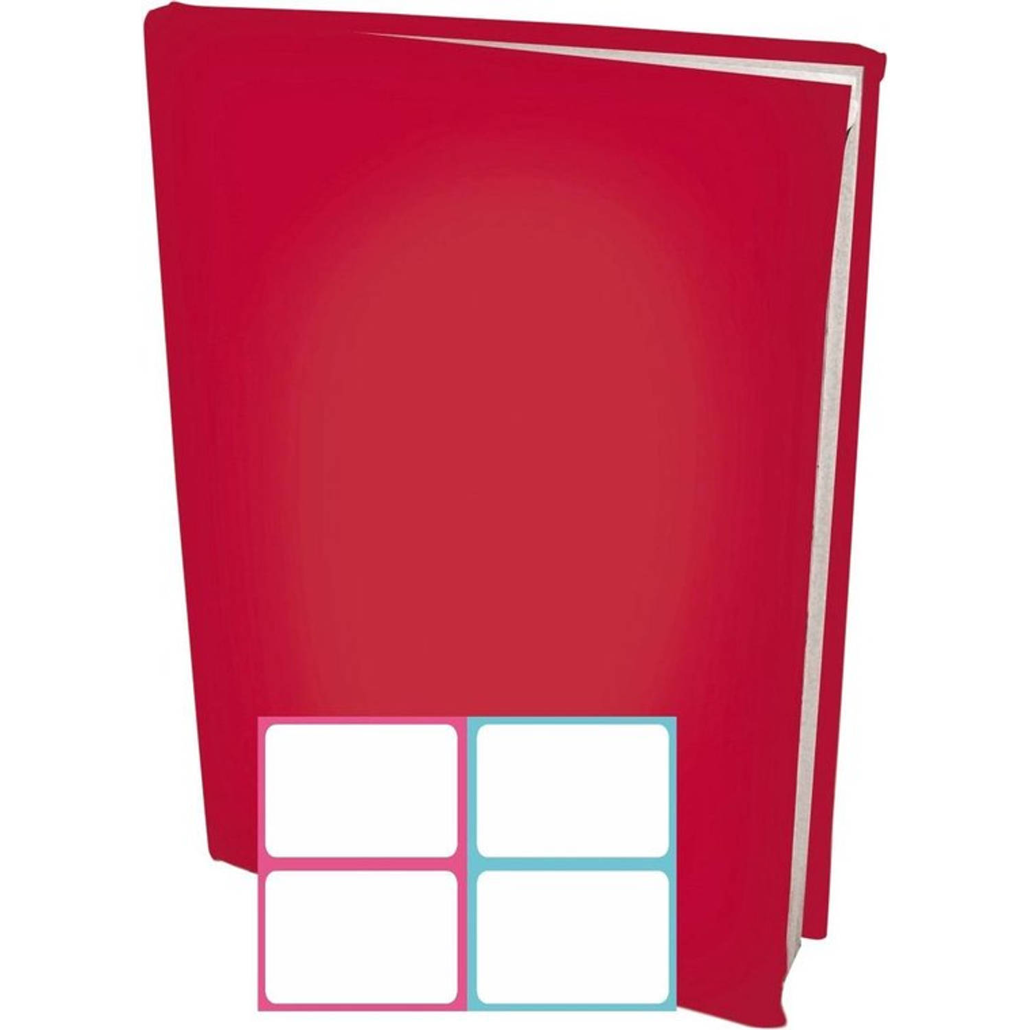 Rekbare Boekenkaften A4 Rood 6 Stuks Inclusief Kleur Labels
