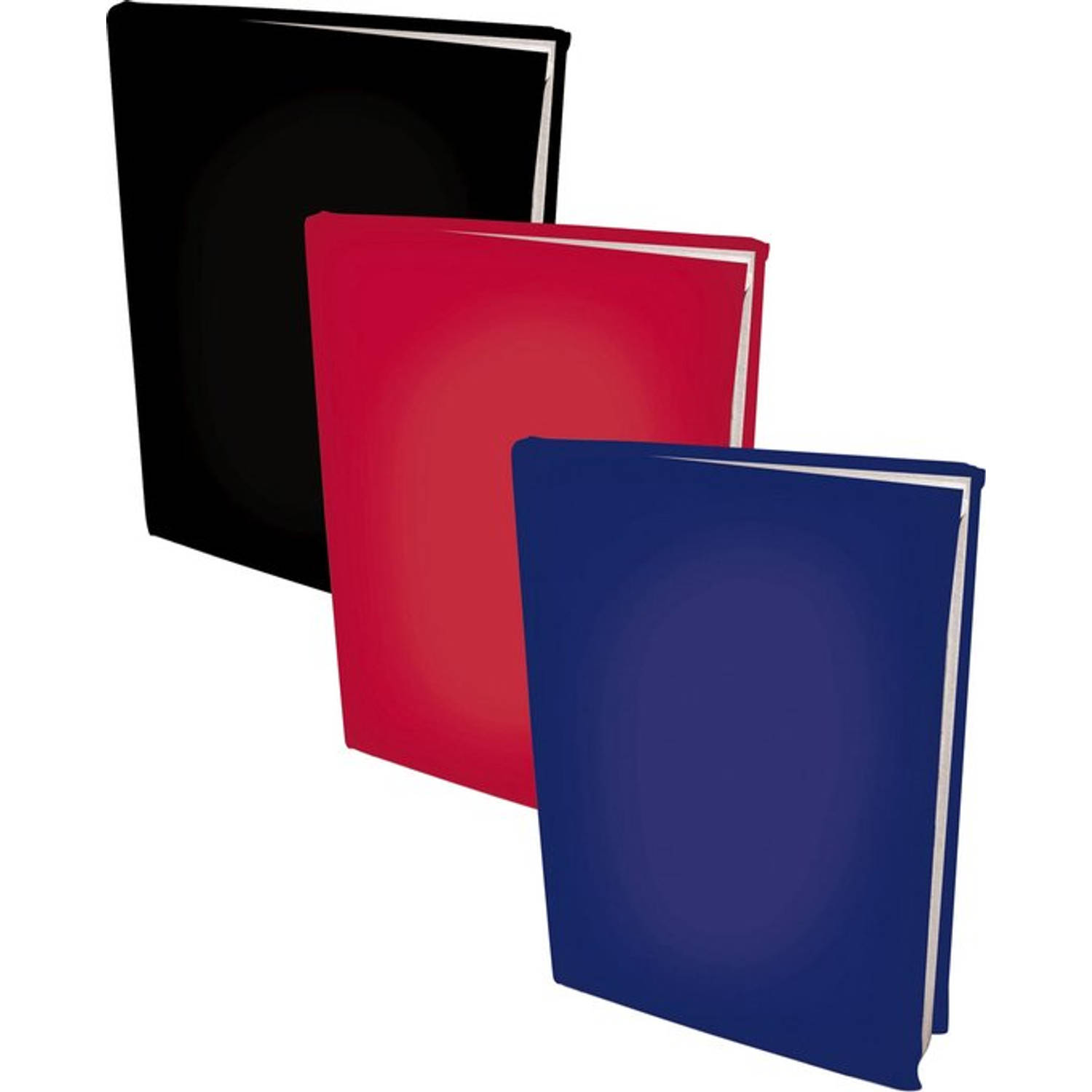 Benza Assortiment Rekbare Boekenkaften A4 - Zwart, Blauw En Rood - 3 Stuks