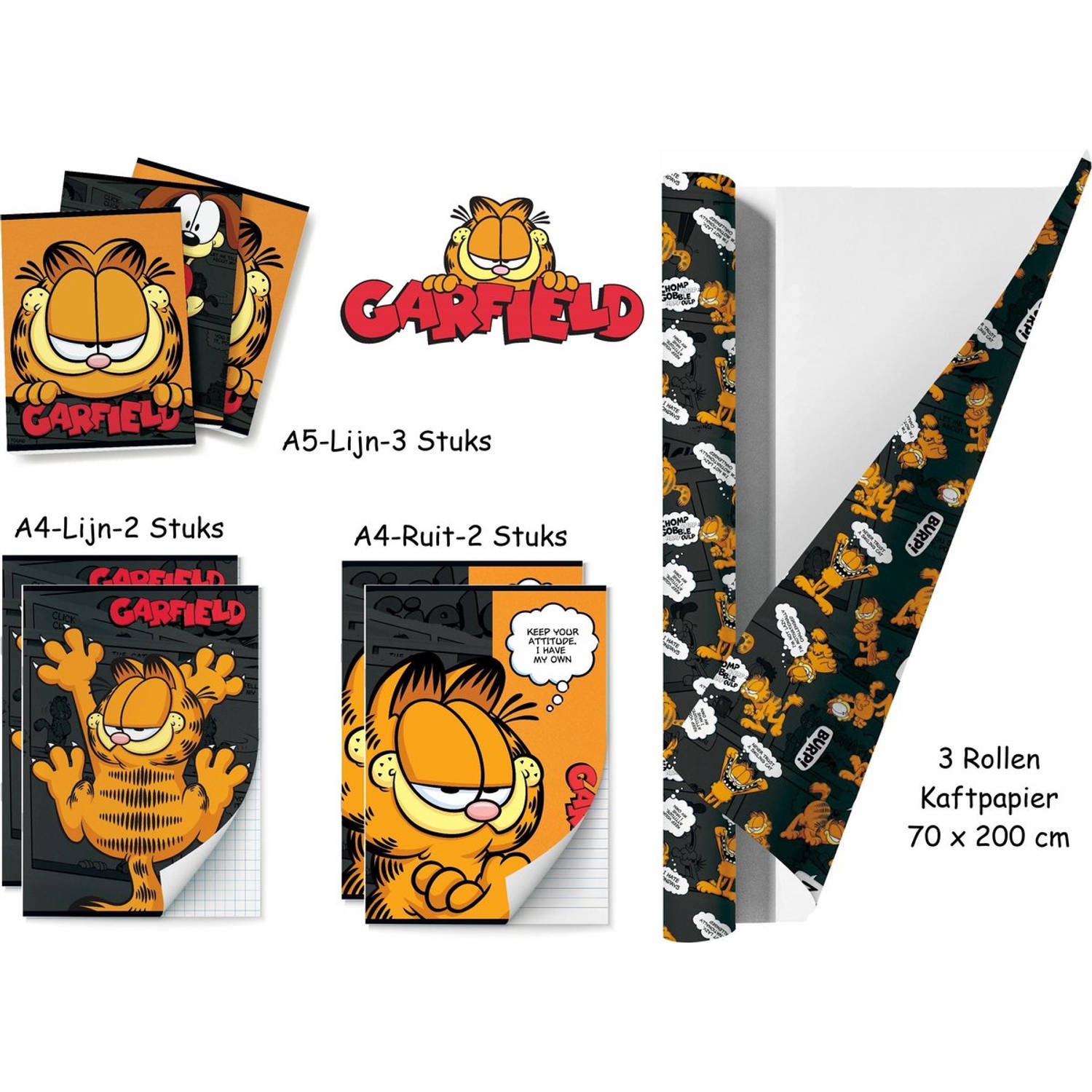 Benza Schoolpakket - Garfield - Kaftpapier En Schriften