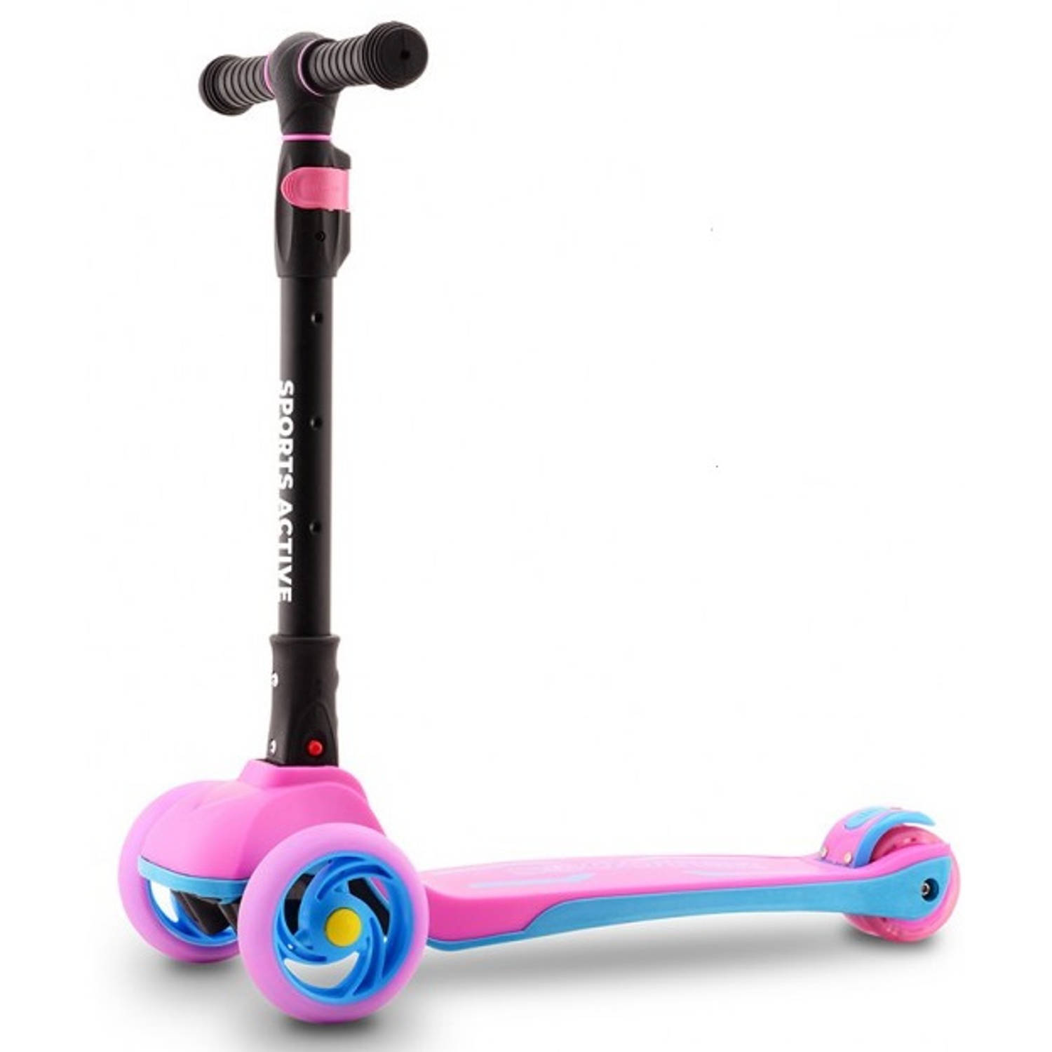 Sports Active 3-wiel kinderstep 60 x 30 cm aluminium roze/zwart