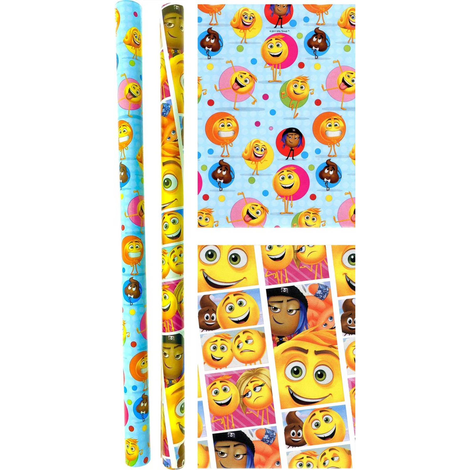 Emoji - Smiley cadeau inpakpapier 200 x 70 cm - 5 Rollen