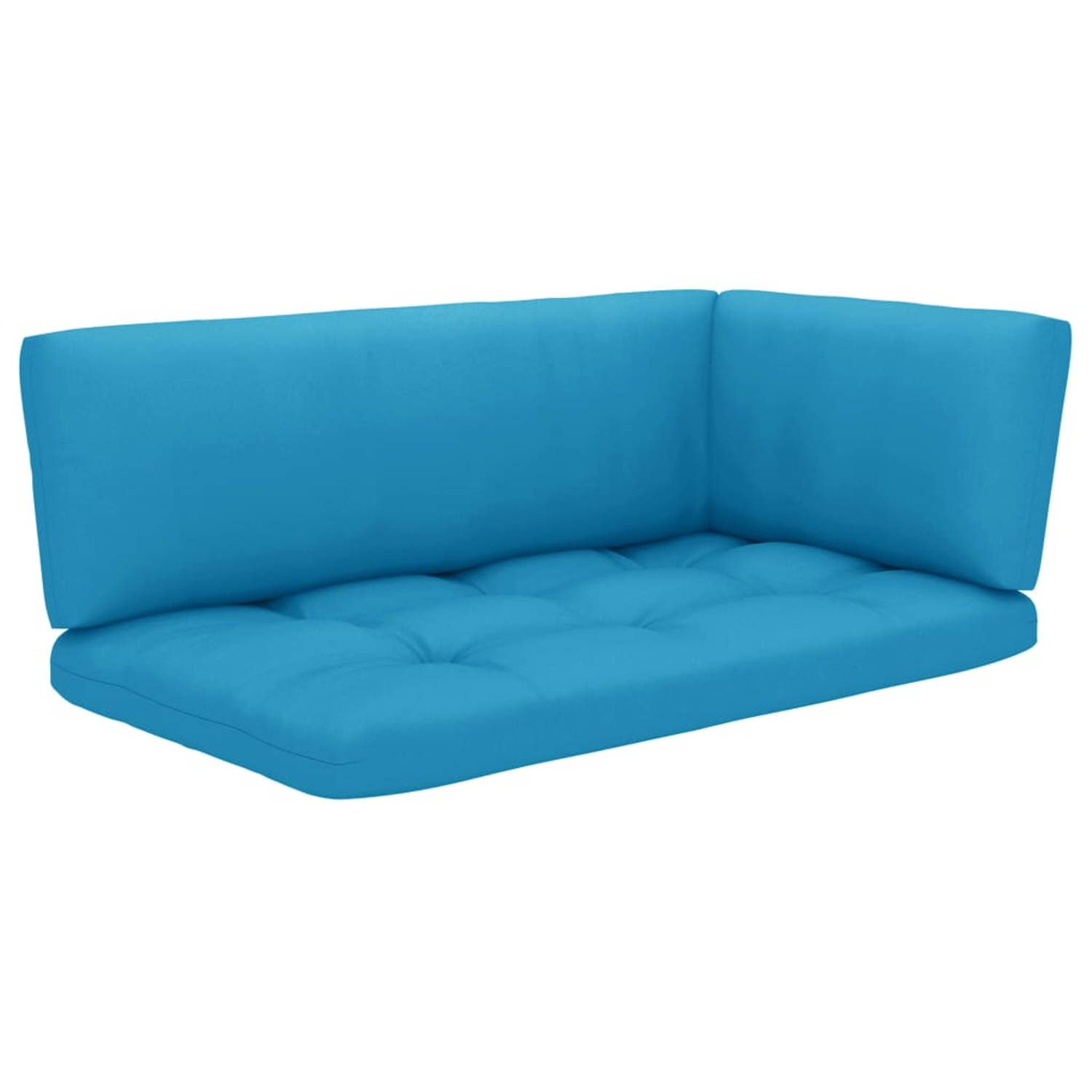The Living Store Houten Pallet Loungeset - Tuinmeubelset - Blauw - Grenenhout - 110 x 65 x 55 cm