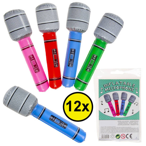 Decopatent® Uitdeelcadeaus 12 STUKS Mix kleuren Opblaasbare Microfoon