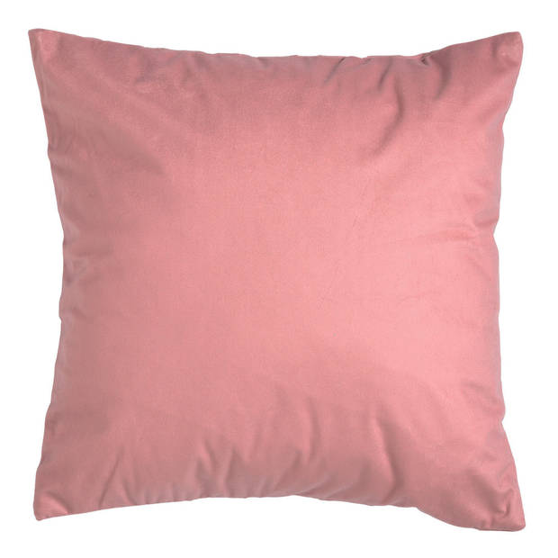 Dutch Decor - PHILLY - Sierkussen velvet 45x45 cm - Dusty Rose - roze