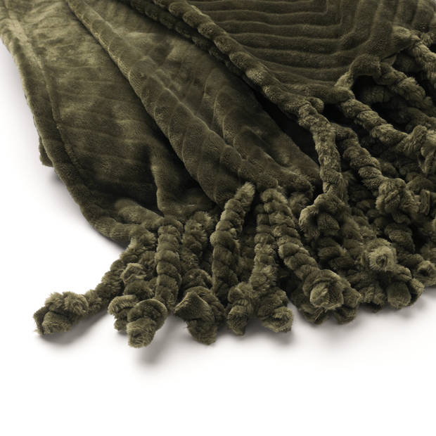 Dutch Decor - ZIGGY - Plaid van fleece 140x180 cm - Chive - groen