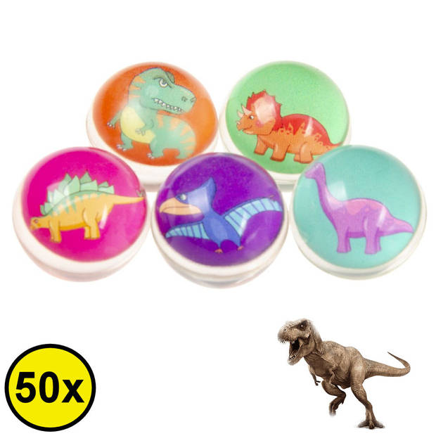 Decopatent® Uitdeelcadeaus 50 STUKS Dino - Dinosaurus Stuiterballen