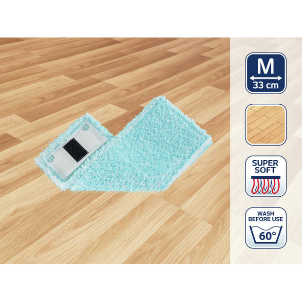 Clean Twist M vloerwisser Ergo vervangingsdoek klittenband – Super Soft – 33 cm