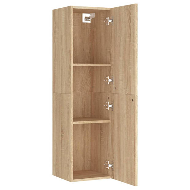 vidaXL Tv-meubels 2 st 30,5x30x110 cm bewerkt hout sonoma eikenkleurig