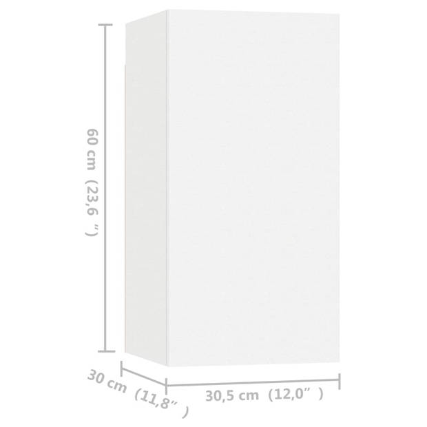 vidaXL Tv-meubelen 4 st 30,5x30x60 cm bewerkt hout wit