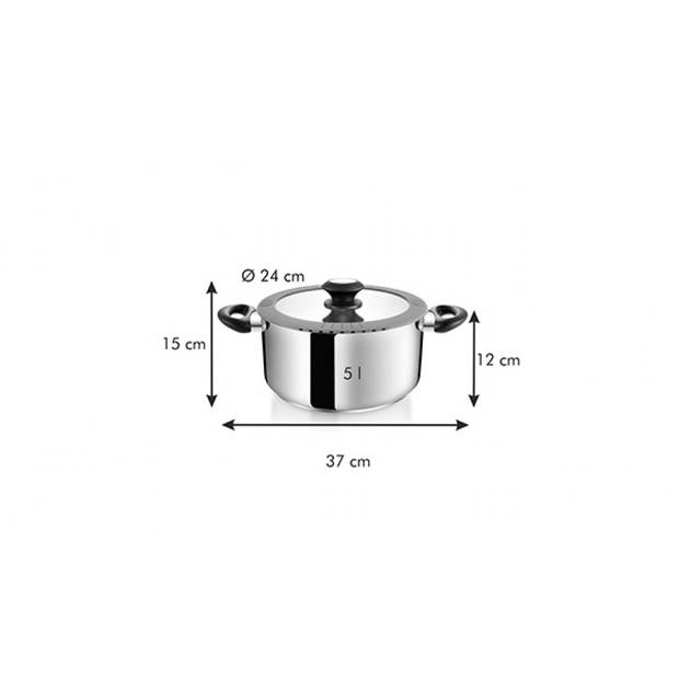 Tescoma SmartCOVER Kookpan met deksel - RVS - Downdraft - 24 cm