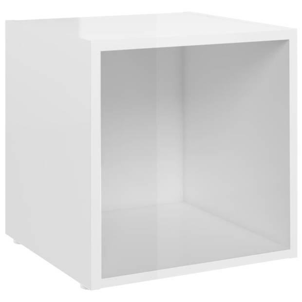 vidaXL Tv-meubelen 4 st 37x35x37 cm bewerkt hout hoogglans wit