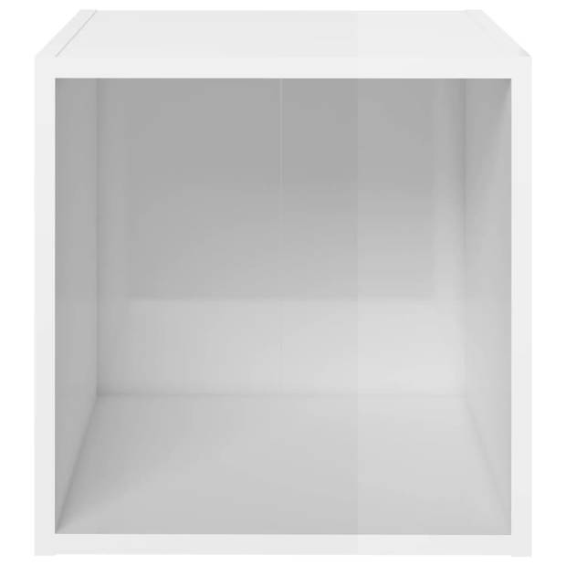 vidaXL Tv-meubelen 4 st 37x35x37 cm bewerkt hout hoogglans wit