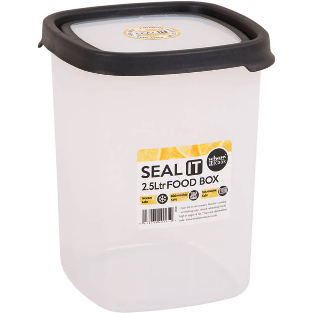 Wham - Opbergbox Seal It 2,5 liter - Polypropyleen - Zwart