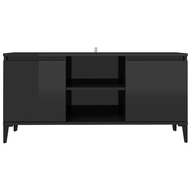 vidaXL Tv-meubel met metalen poten 103,5x35x50 cm hoogglans zwart