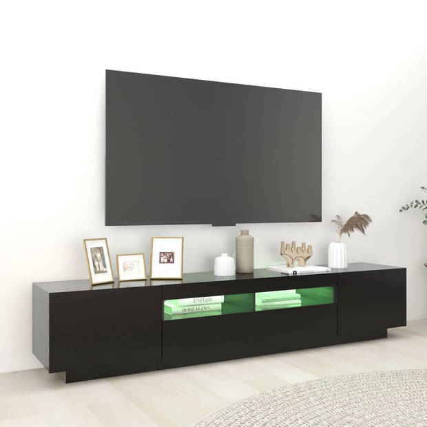 vidaXL Tv-meubel met LED-verlichting 200x35x40 cm zwart