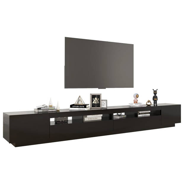 vidaXL Tv-meubel met LED-verlichting 300x35x40 cm zwart