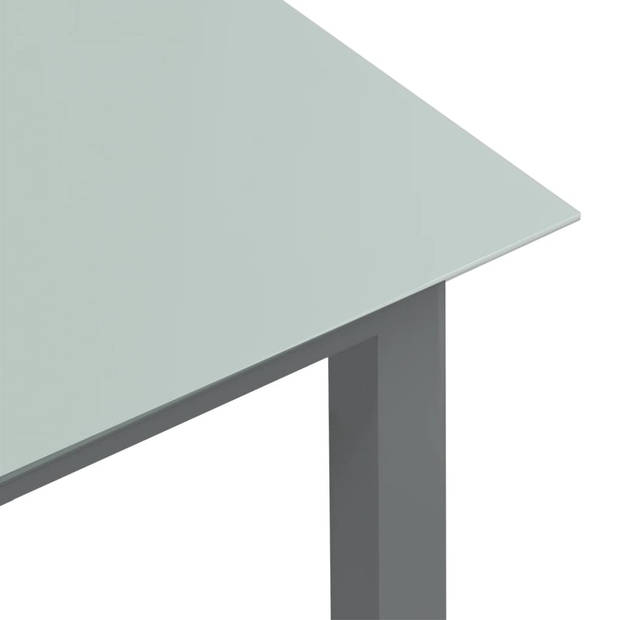 vidaXL Tuintafel 150x90x74 cm aluminium en glas lichtgrijs