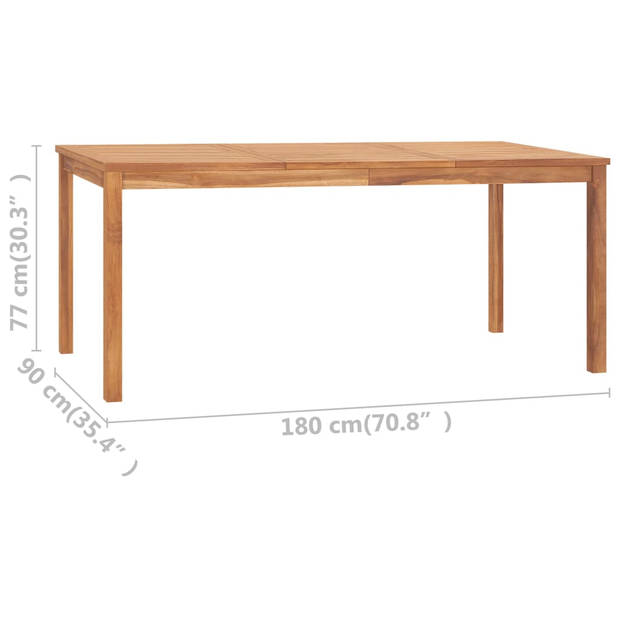 vidaXL Tuintafel 180x90x77 cm massief teakhout