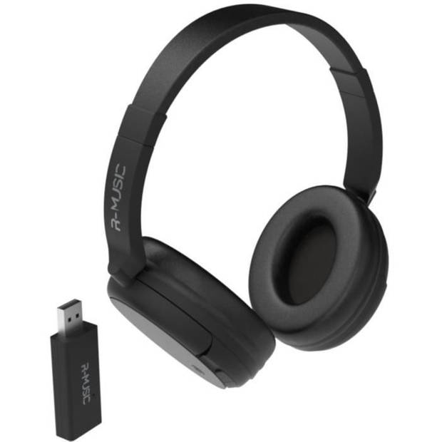 R-music rm311012 draadloze tv-headset - usb-zender - zwart