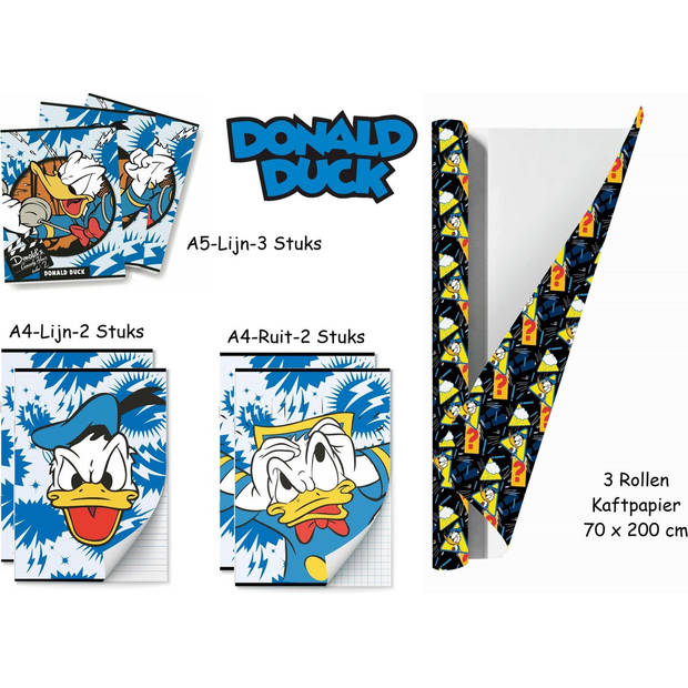 Schoolpakket - Donald Duck - kaftpapier en schriften