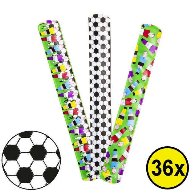 Decopatent® Uitdeelcadeaus 36 STUKS Voetballers Klaparmbandjes -