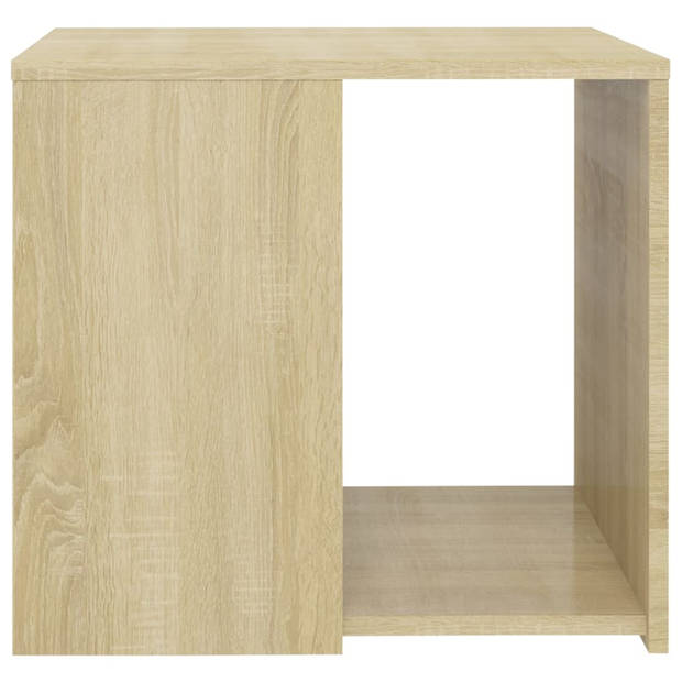 vidaXL Bijzettafel 50x50x45 cm bewerkt hout sonoma eikenkleurig