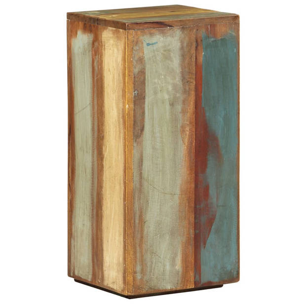 The Living Store Houten Tafeltjes - Set van 2 - 28x28x59 cm en 23x23x39 cm - Handgemaakt van gerecycled hout