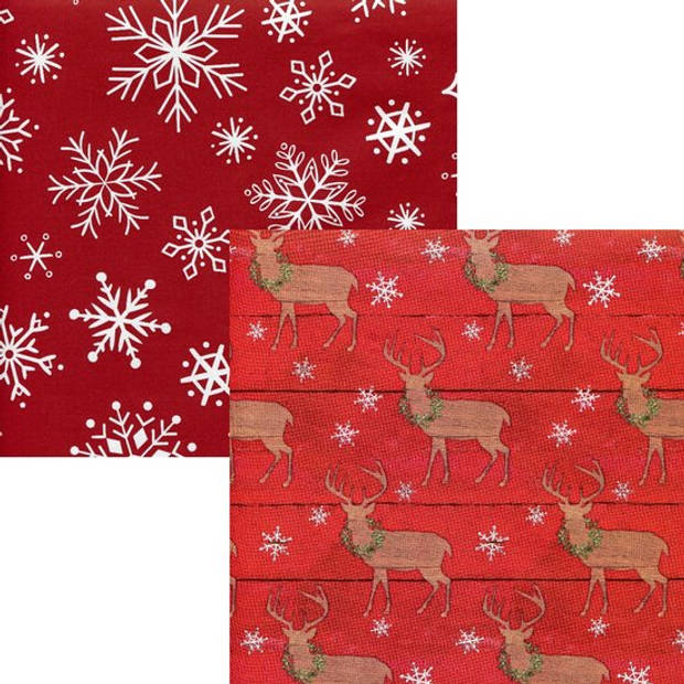 Tweezijdig assortiment kerstpapier cadeaupapier inpakpapier – 3 Rollen van 6 meter