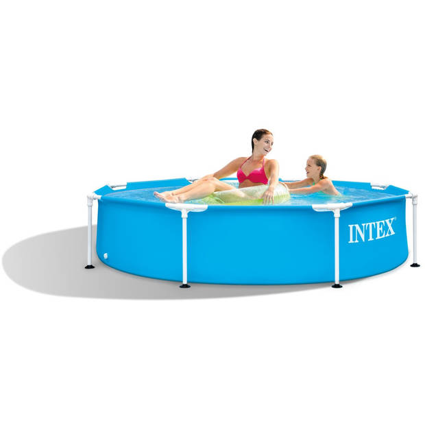 Intex opzetzwembad 244 x 51 cm staal/PVC blauw
