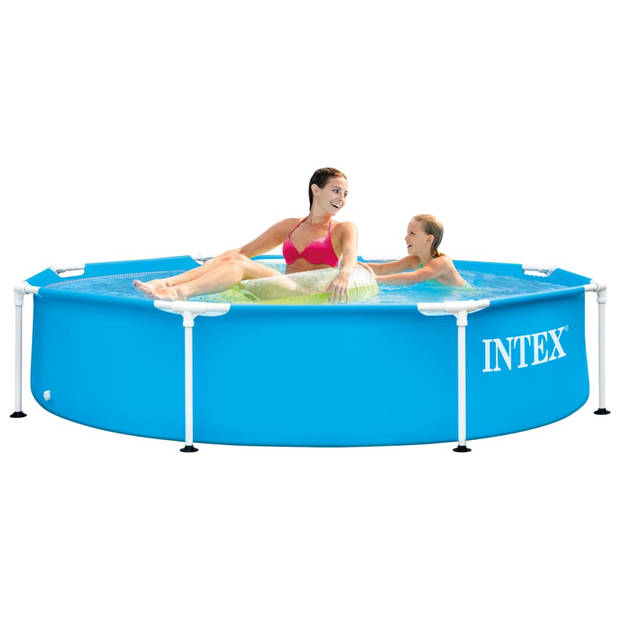 Intex opzetzwembad 244 x 51 cm staal/PVC blauw