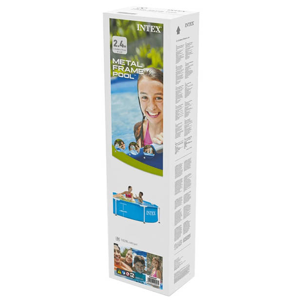 Intex opzetzwembad 244 x 51 cm staal/PVC blauw