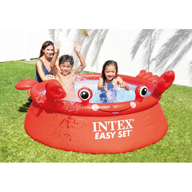 Intex opblaaszwembad 26100NP Happy Crab 183 x 51 cm rood