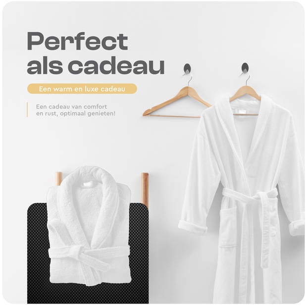 Badjas - Hotelkwaliteit - Ultra Zacht en Warm - Geschikt voor Sauna of lekker Thuis - Wit