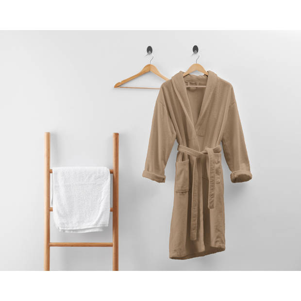 Badjas - Hotelkwaliteit - Ultra Zacht en Warm - Geschikt voor Sauna of lekker Thuis - Taupe