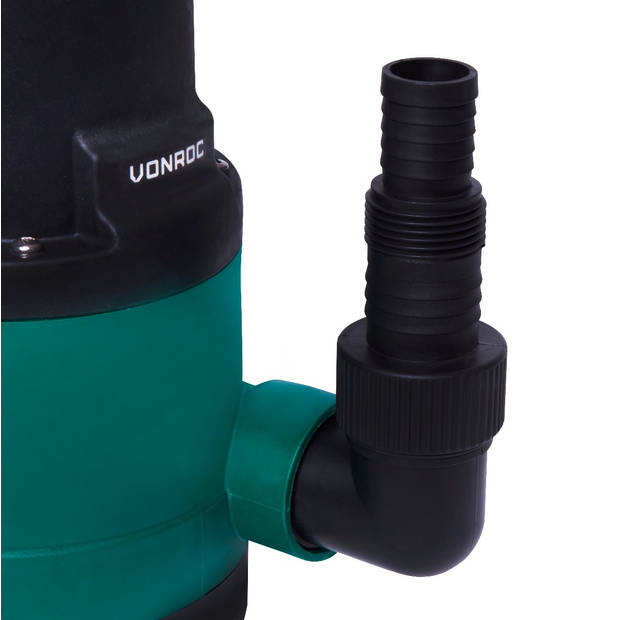 VONROC Dompelpomp/Waterpomp 300W – 6500l/h – Voor schoon en licht vervuild water – Met vlotter