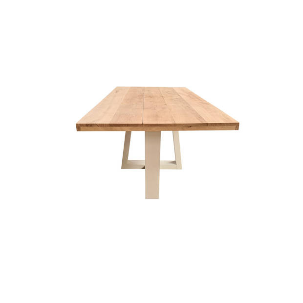 Wood4you - Eettafel Las Vegas Eikenhout - wit - 200/90 cm - 200/90 cm - Eettafels