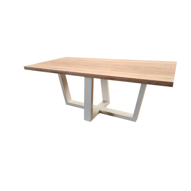 Wood4you - Eettafel Las Vegas Eikenhout - wit - 200/90 cm - 200/90 cm - Eettafels