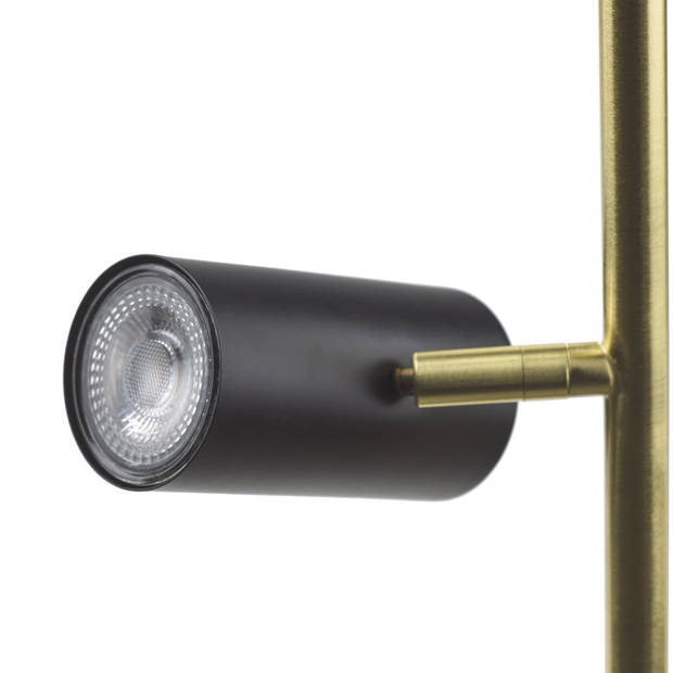 Highlight Vloerlamp Burgos 2 lichts H 142 cm zwart goud