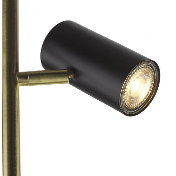 Highlight Vloerlamp Burgos 2 lichts H 142 cm zwart goud