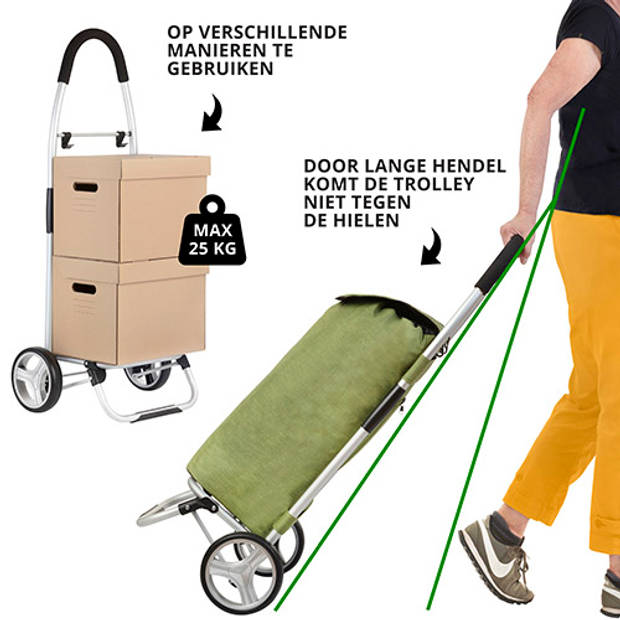 ShoppingCruiser Foldable Boodschappentrolley - Opvouwbare boodschappenwagen 45 liter - Groen